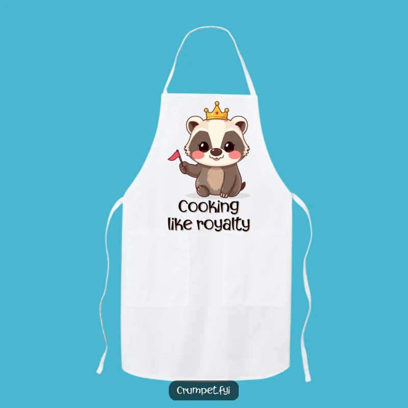Funny Badger Crown Flag Apron: Royal Kitchen Duties