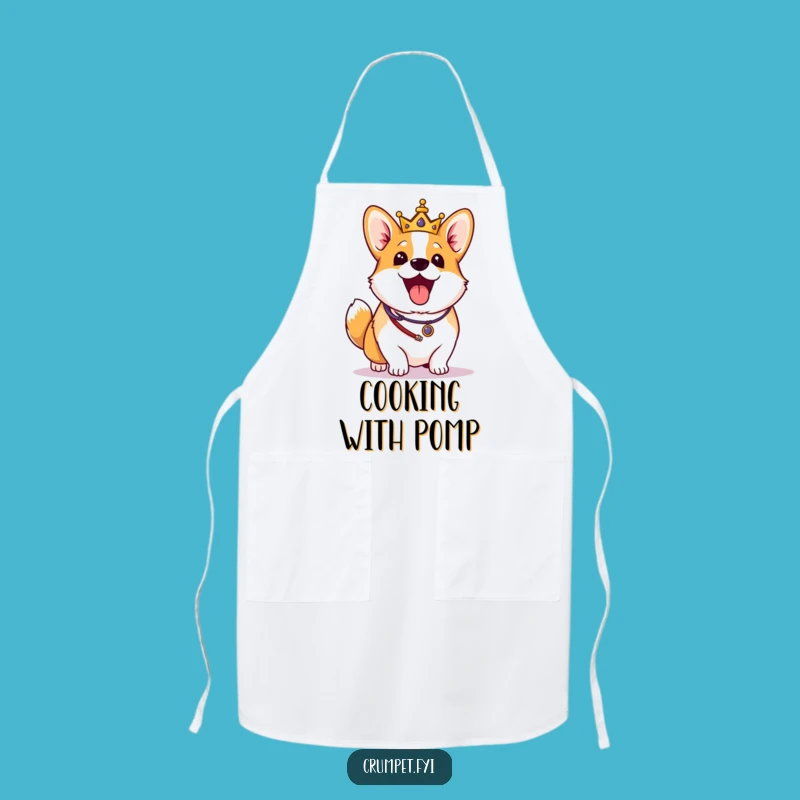 Funny Corgi Apron: Royal Dog Chef Wear, Hilarious Gift