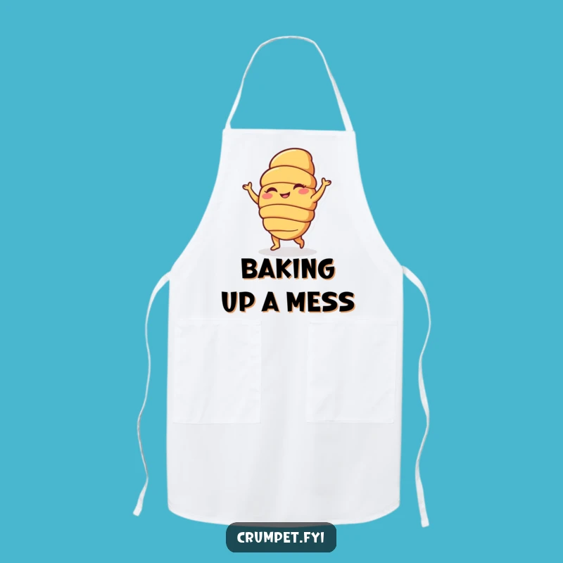 Funny Croissant Dance Apron: Bake Up Smiles in the Kitchen
