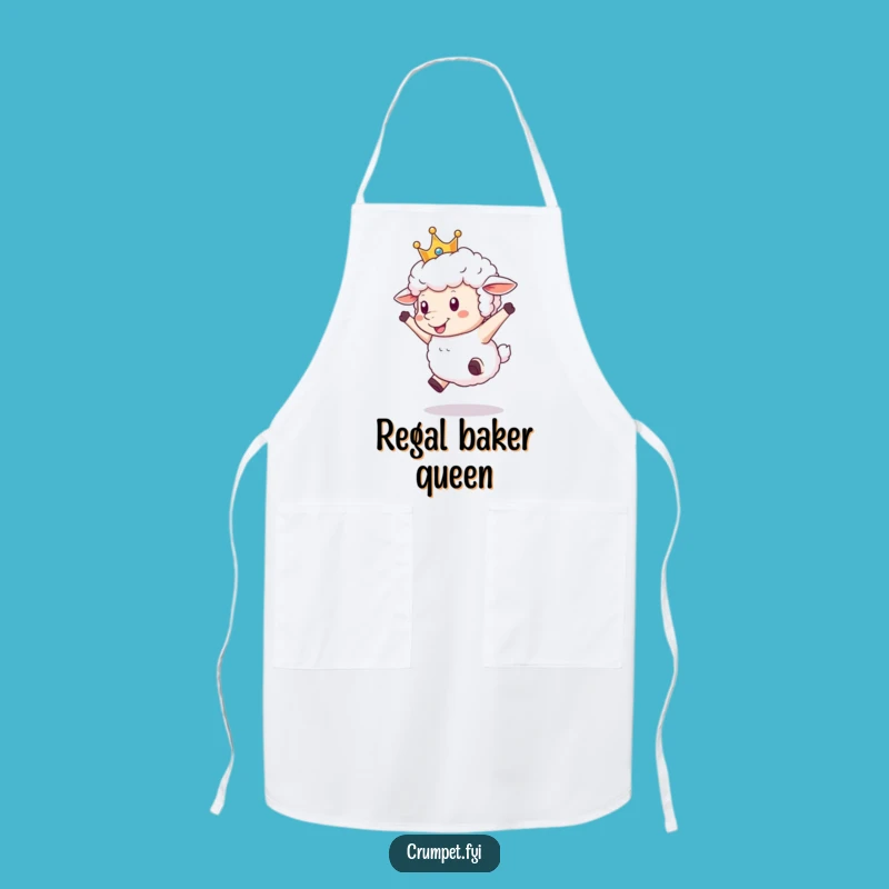 Funny Crowned Sheep Apron: Joyful Leaping Chef Sheep, Perfect Funny Gift