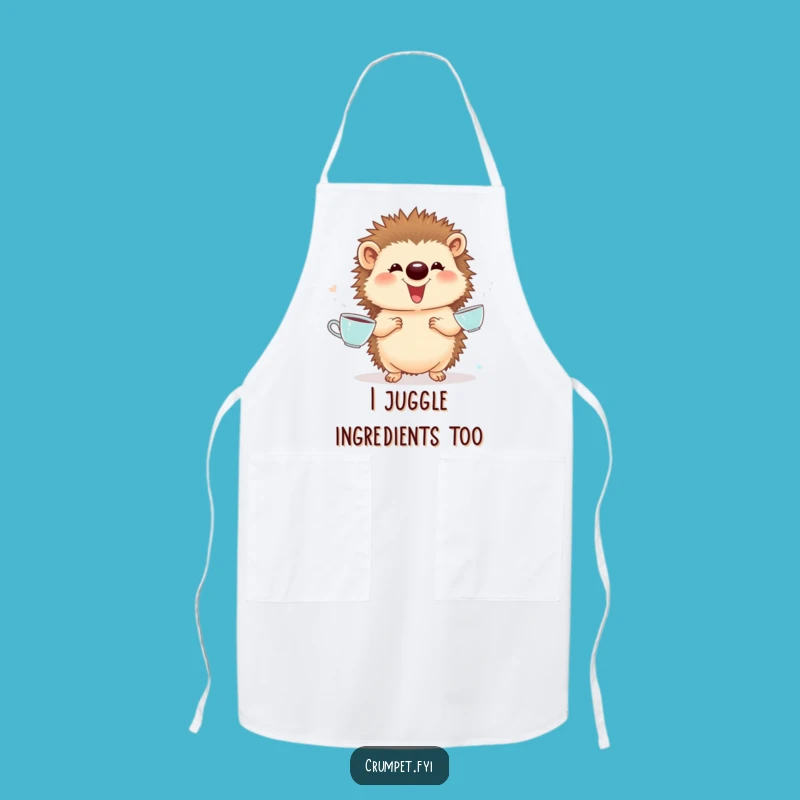Funny Hedgehog Juggling Teacups Apron - Chef's Hilarious Kitchen Companion