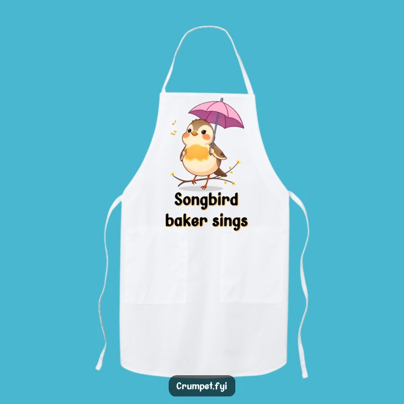 Funny Robin Apron - Cheerful Bird Umbrella Singing for Kitchen Tunes, Funny Gift