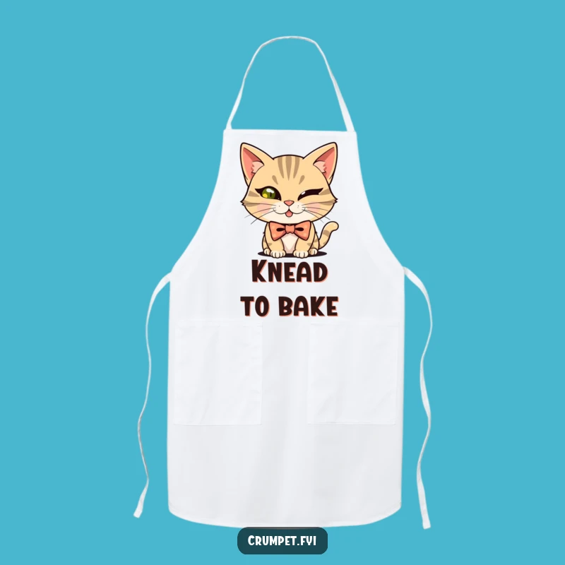 Funny Mischievous Cat Bowtie Winker Apron: Cook with Playful Panache!