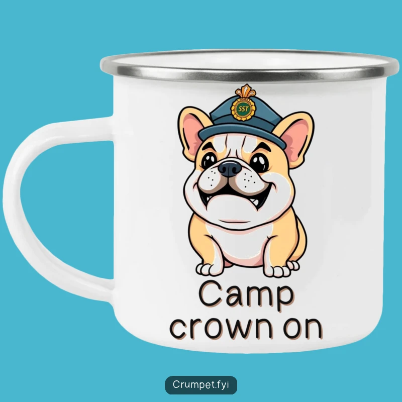 Funny Bulldog Ceremony Camping Mug: Confident Outdoor Style, Regal Funny Gift!