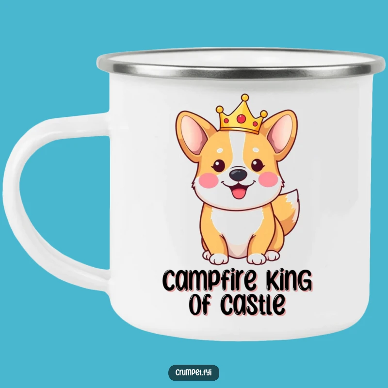 Funny Corgi Camping Mug - Royal Crown Adventure Cup for Dog Lovers