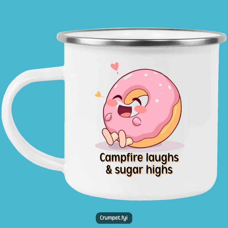Funny Giggling Donut Camping Mug: Hilarious Outdoor Companion for Laugh Lovers