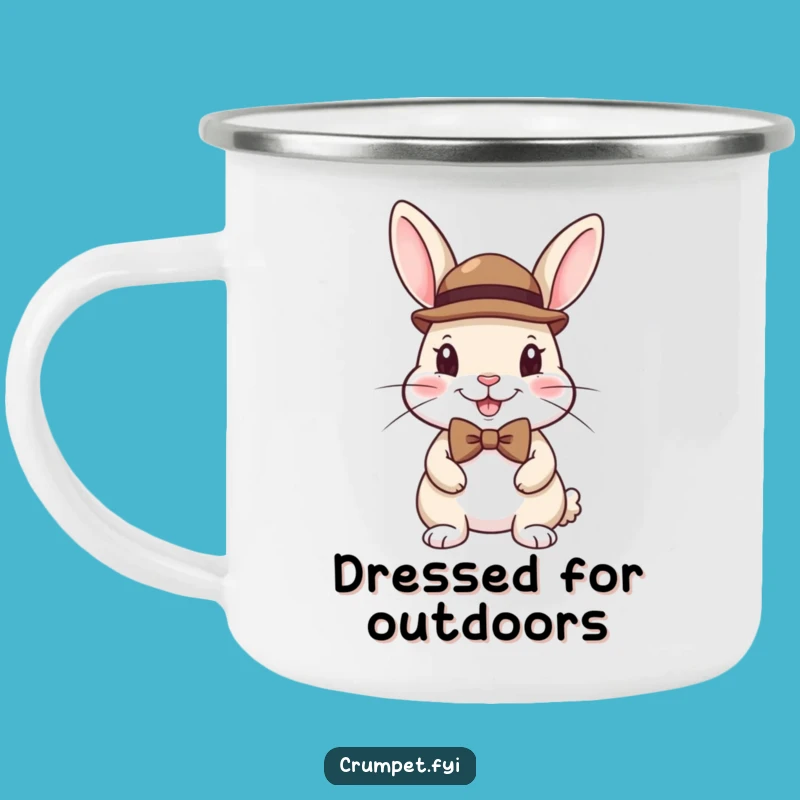 Funny Campfire Mug: Dapper Rabbit Companion for Your Stylish Outdoor Adventures