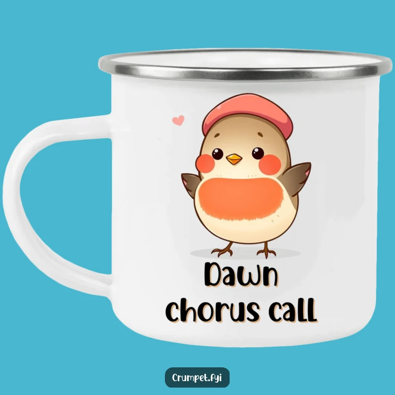 Funny Chubby Robin Beret Singer Camping Mug: Outdoorsy Tunes for Your Adventures