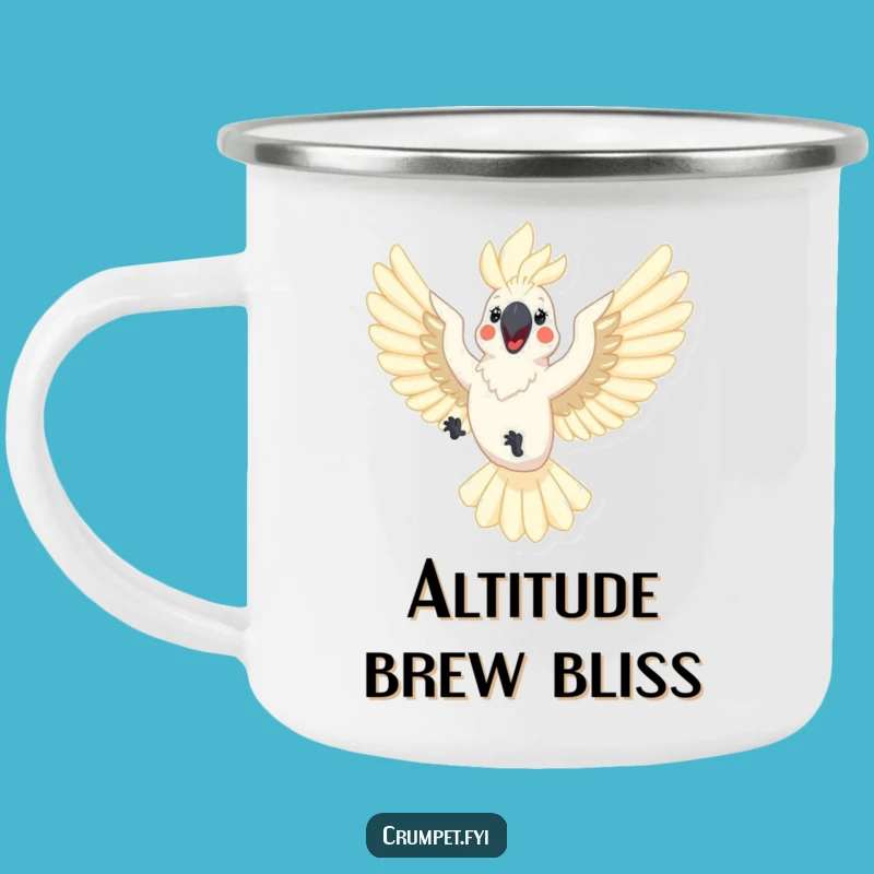 Funny Cockatoo Camping Mug: Joyful Drinkware for Adventures, Perfect Gift