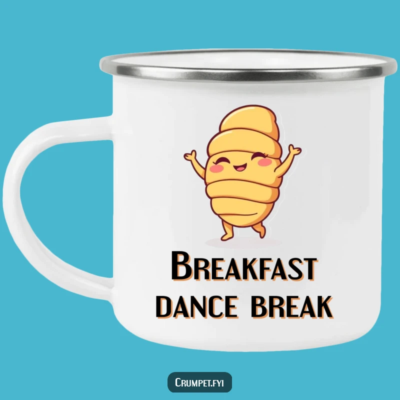 Funny Croissant Dance Camping Mug: Pastry Fun on the Go