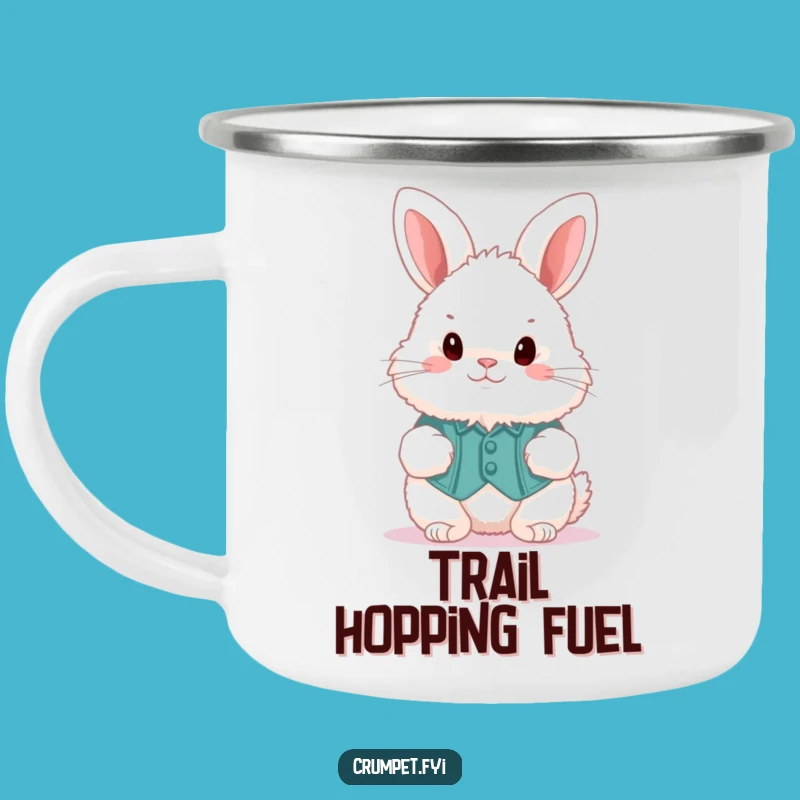 Funny Fluffy Bunny Waistcoat Hopper Camping Mug: Dapper Adventures Await!