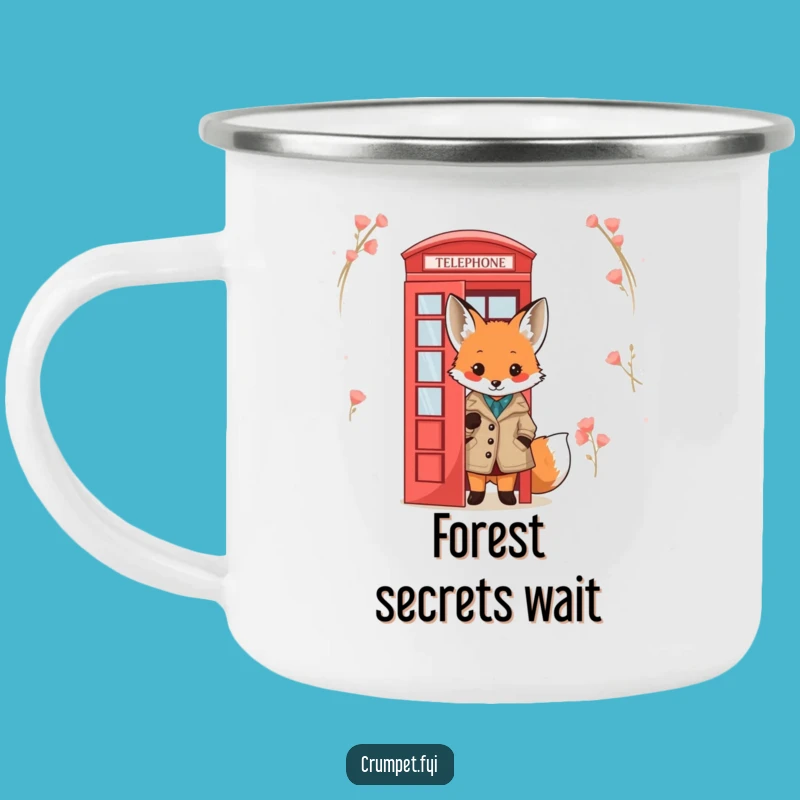 Funny Fox Camping Mug: Tweed Jacket Enamel Cup, Hilarious Gift