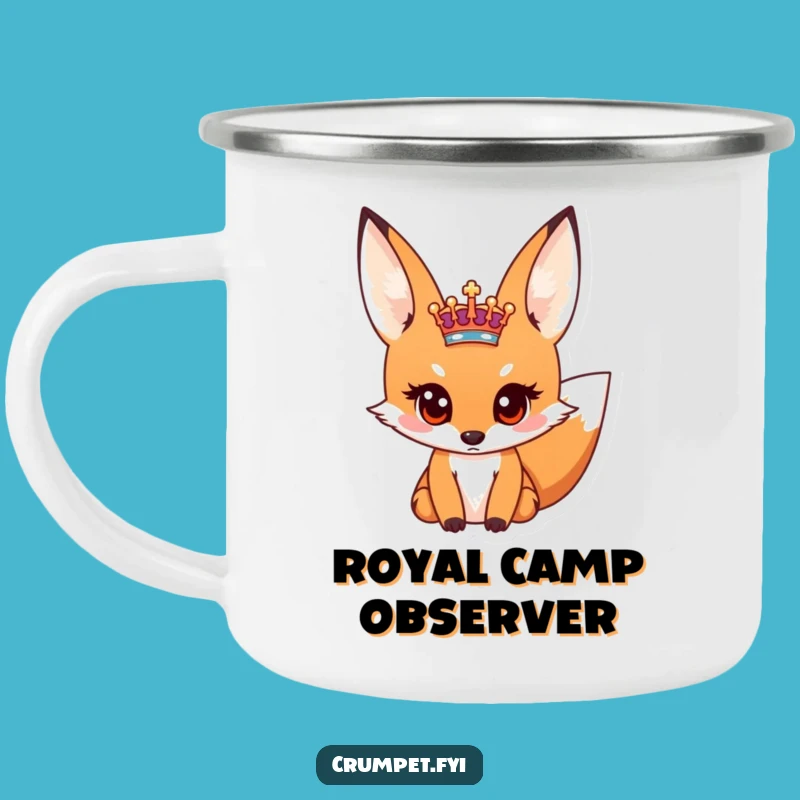 Funny Fox Royal Crest Camping Mug - Adventure Ready & Humorous