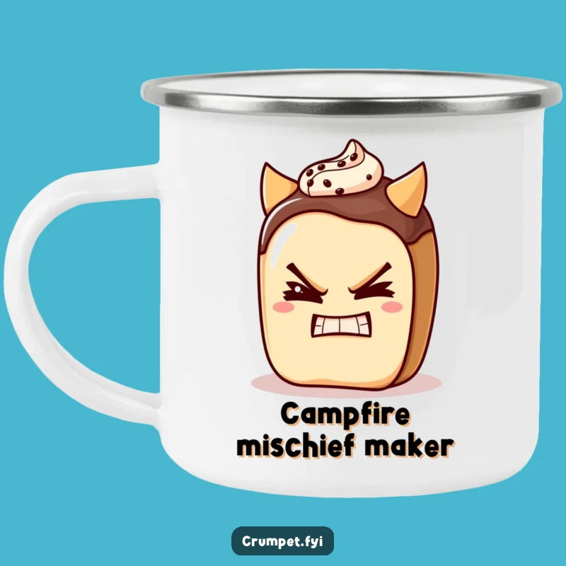 Funny Pain Au Chocolat Camping Mug: Devilish Companion for Adventurous Sips