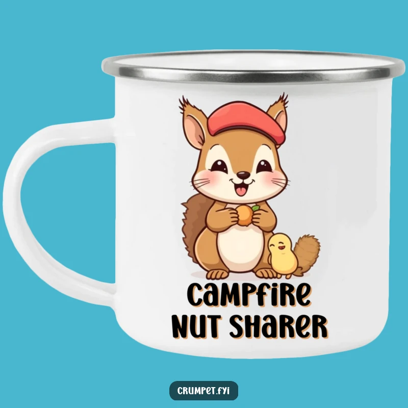 Funny Squirrel Camping Mug: Buddy Sharing Camp Companion - Beret Nut Sharing - Perfect Funny Gift!