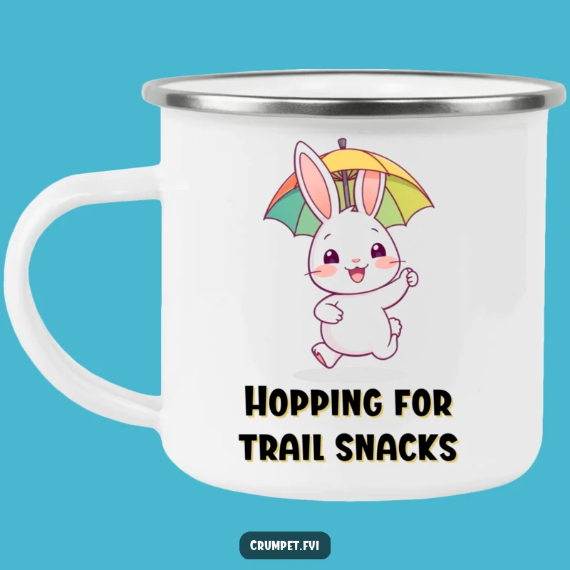 Funny Rabbit Enamel Mug - Happy Hopper, Joyful Biscuit Companion, Outdoor Gift