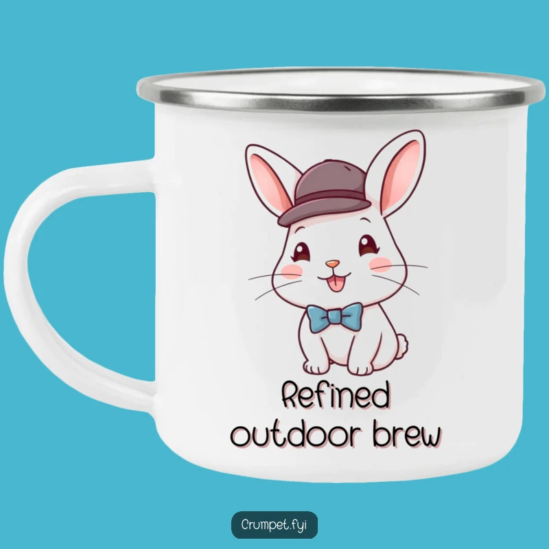 Funny Rabbit Gentleman Camping Mug, Dapper Adventures Await