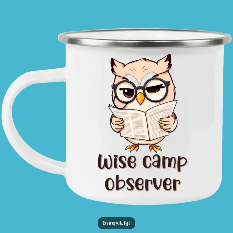 Funny Owl Monocle Camping Mug: Sophisticated Sips on the Go