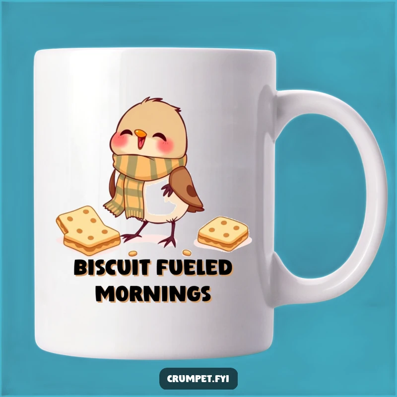Funny Robin Biscuit Mug: Dapper Bird Enjoying Treat, Perfect Funny Gift!