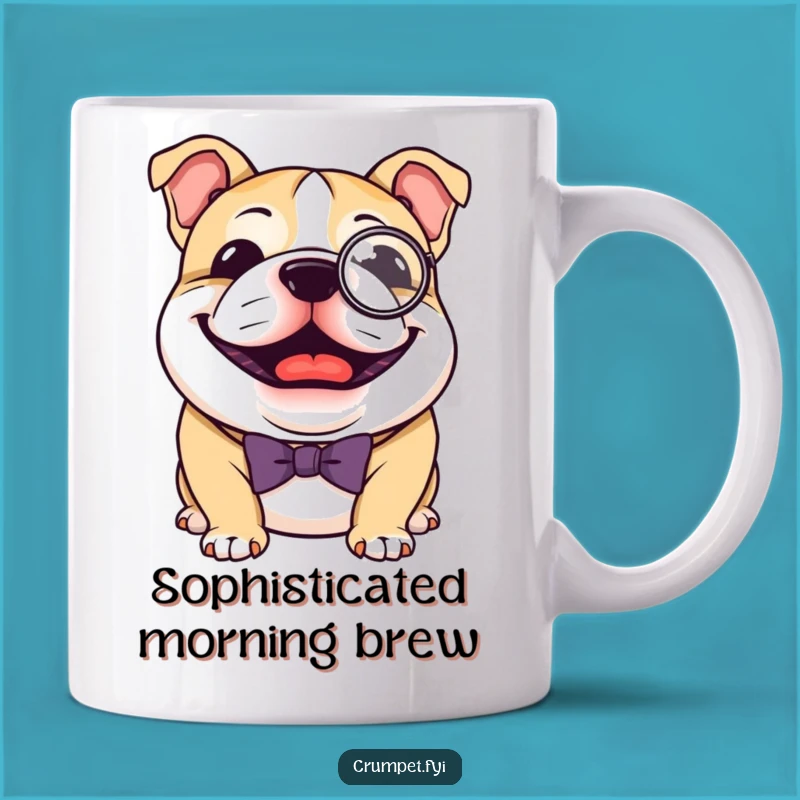 Funny Bulldog Monocle Mug: Sophisticated Humor for a Dapper Gentleman's Brew