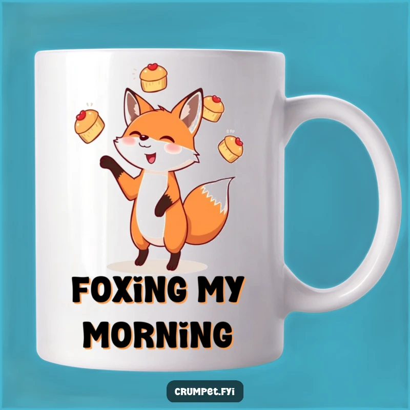 Funny Fox Juggling Scones Mug, A Delightful Treat for Tea Lovers