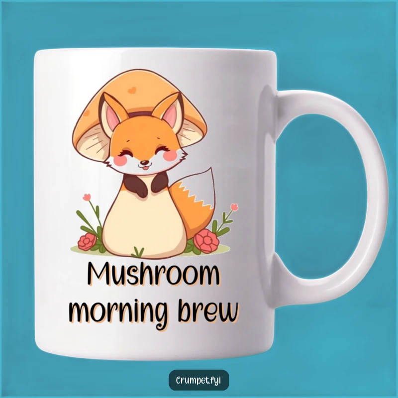 Funny Fox Mushroom Mug, Whimsical Woodland Creature Gift for Nature Lovers
