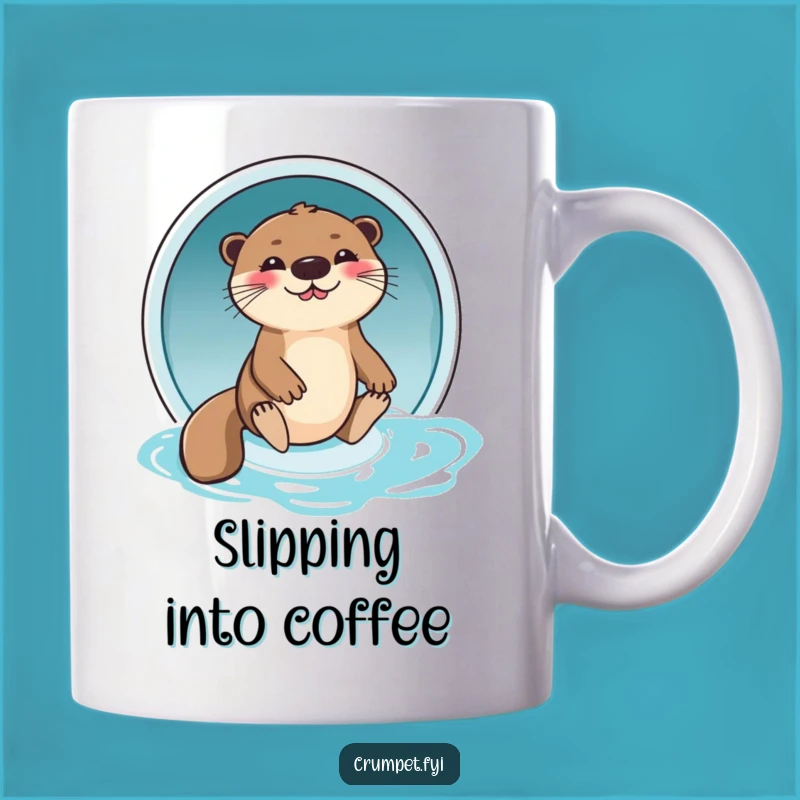 Funny Giggling Otter Mug: Slide into Fun with This Hilarious Water Adventure Gift