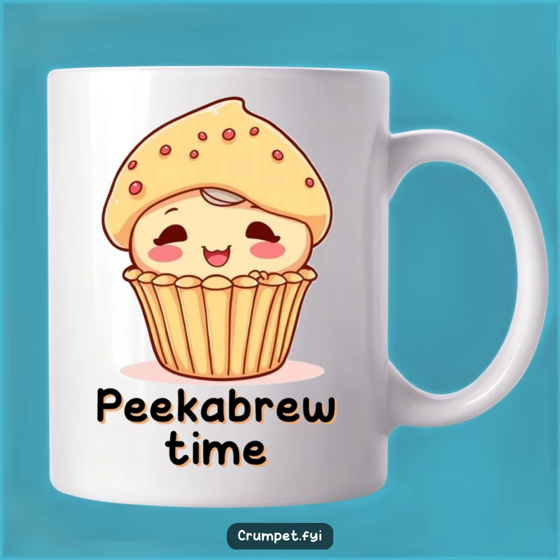 Funny Muffin Mug: Playful Pastry Character Peek-a-Boo Gift for Joyful Mornings