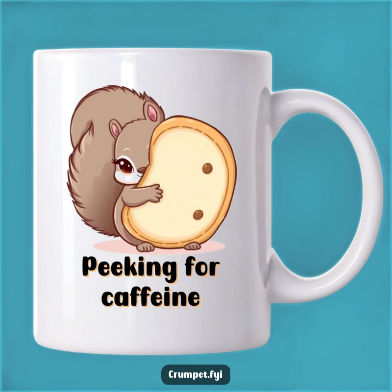 Funny Squirrel Peeking Crumpet Mug, Mischievous Treat for Coffee Lovers