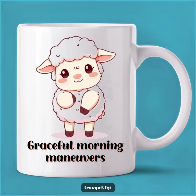 Funny Fluffy Sheep Curtsy Mug: Adorable Polite Sheep Gift for Sheep Lovers