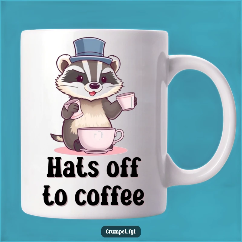 Funny Badger Juggling Mug: Dapper Badger with Teacups, Perfect Funny Gift