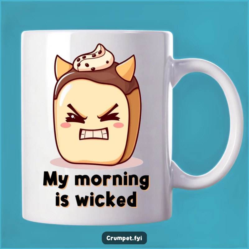 Funny Pain Au Chocolat Mug: Winking Pastry Character Gift for Mischief Lovers