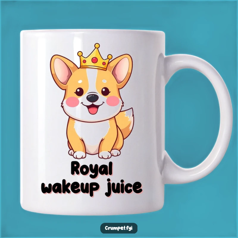 Funny Corgi Crown Mug - Royal Wagging Tail Gift for Dog Lovers