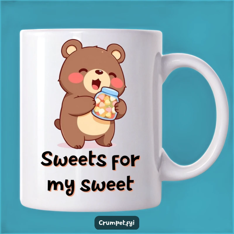 Funny Bear Sweets Mug - Stout Character, Enthusiastic Treat Holder, Perfect Humorous Gift