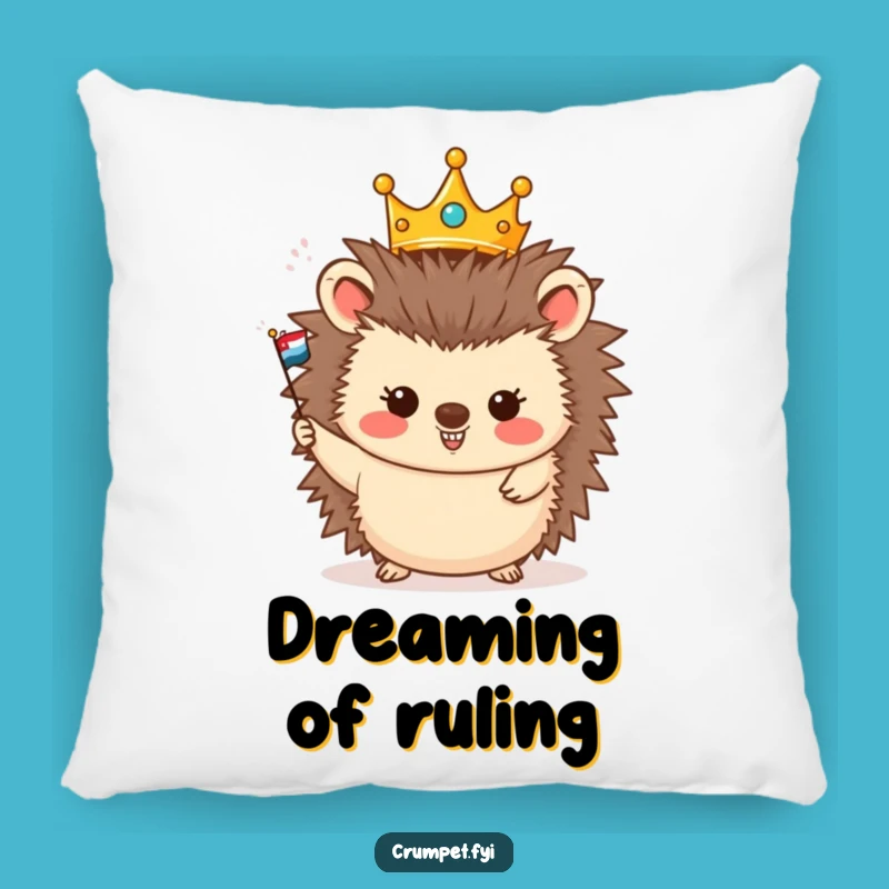 Funny Hedgehog King Pillow, Cozy Comfort for a Cheerful Throne