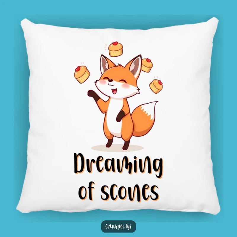 Funny Fox Scone Juggling Pillow, Cozy Comfort with a Side of Chuckles