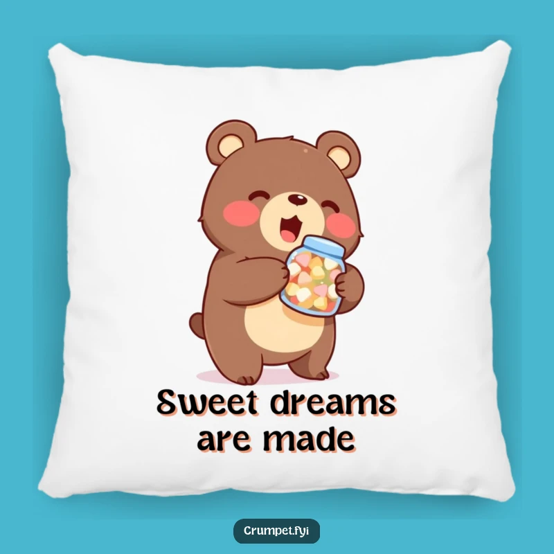 Funny Bear Pillow - Cozy Sweets Holder, Stout Character Comfort, Adorable Gift
