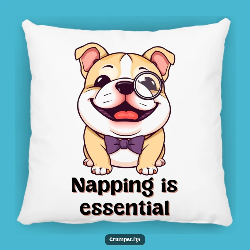 Funny Bulldog Monocle Pillow: Add Sophisticated Comfort and Dapper Humor to Your Home
