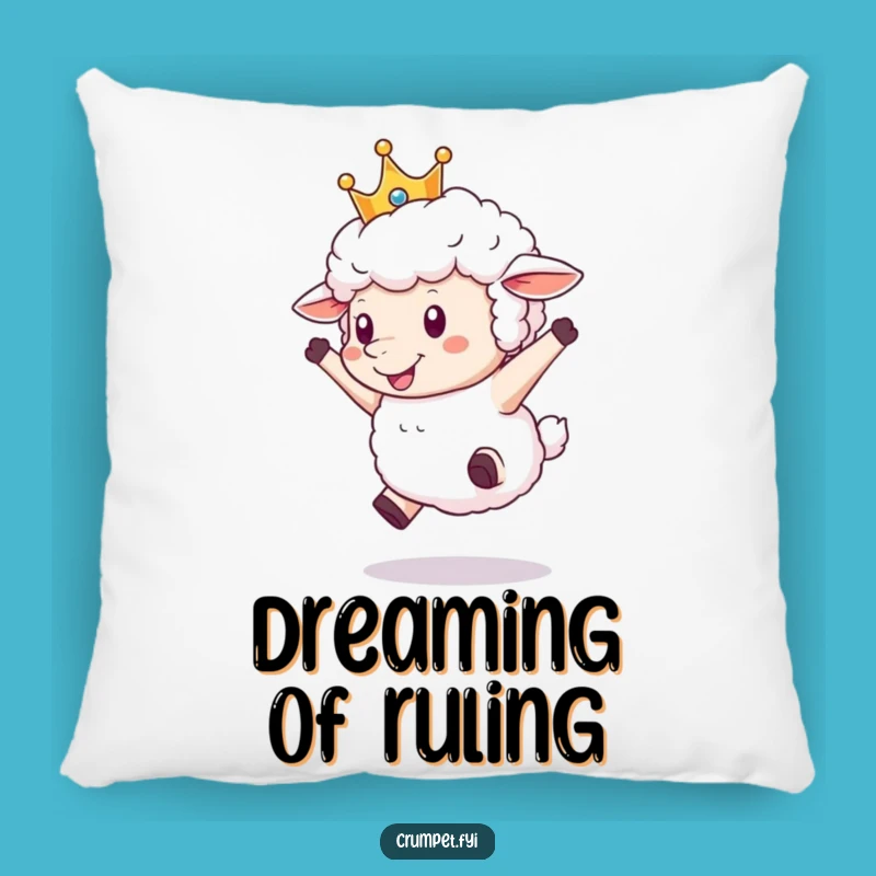 Funny Crowned Sheep Pillow: Plush Joyful Leaping Sheep Decor, Ideal Funny Gift