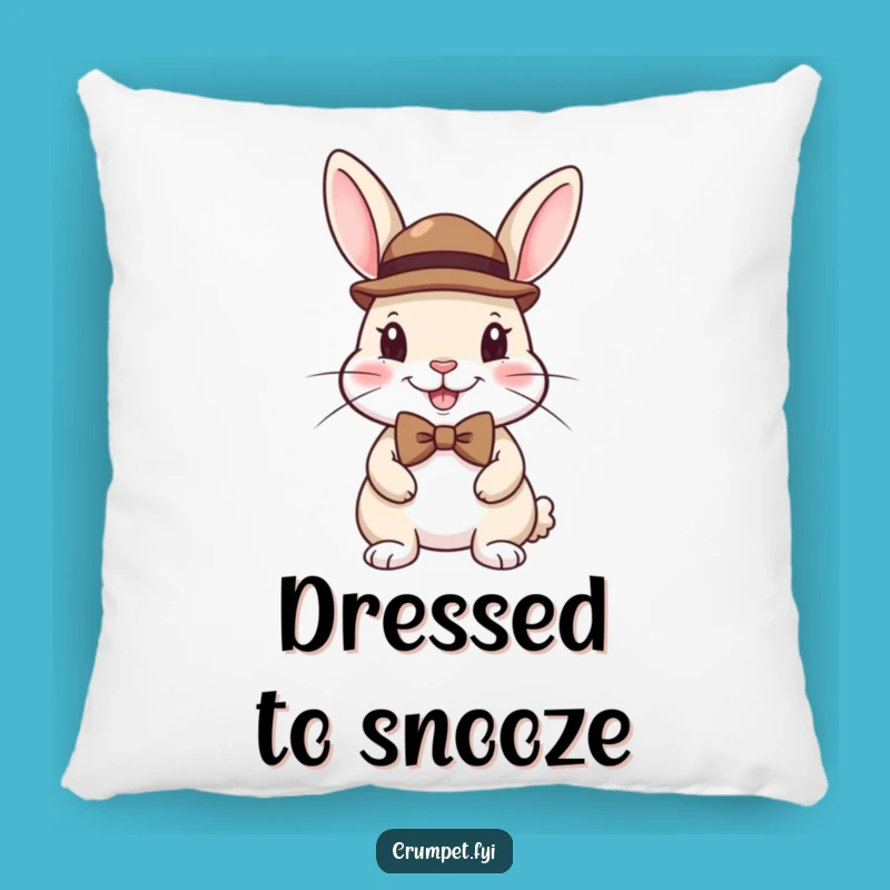 Funny Dapper Pillow: Cozy Up with a Gentleman Rabbit's Stylish and Humorous Presence