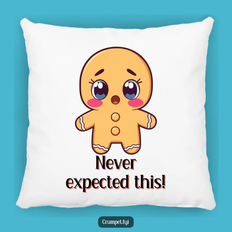 Funny Gingerbread Man Pillow: Cozy Comfort with This Shocked Pastry Pal