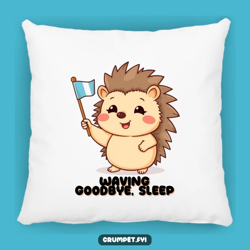 Funny Hedgehog Waving Flag Pillow: Cozy Comfort and Cheerful Gift Decor
