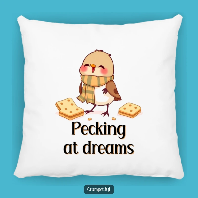 Funny Robin Pillow: Biscuit Break Comfort, Soft & Funny Gift Idea!