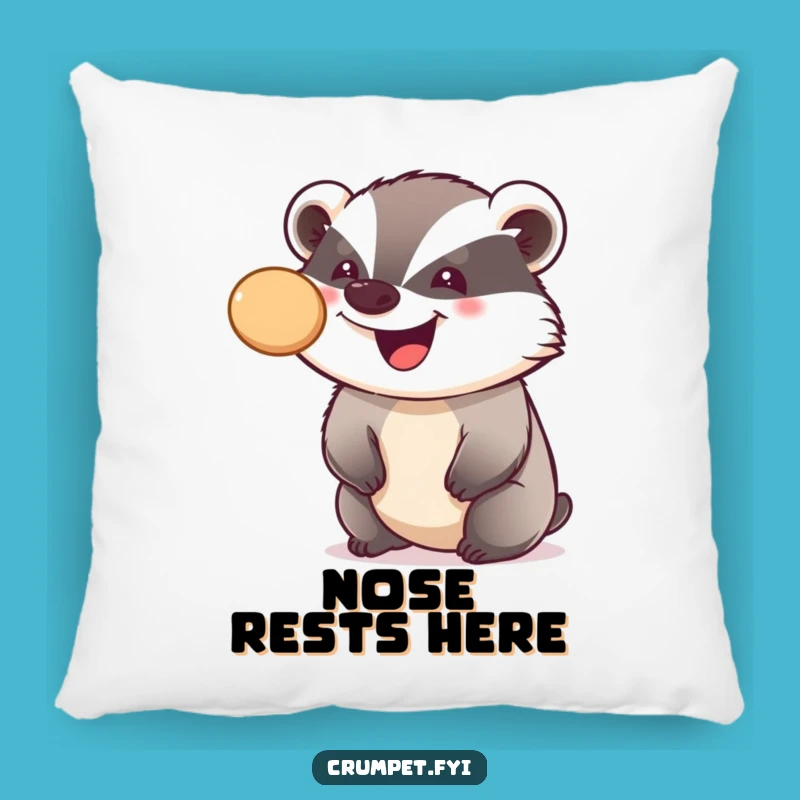 Funny Badger Crumpet Balancing Pillow, Cozy Comfort with a Playful Touch