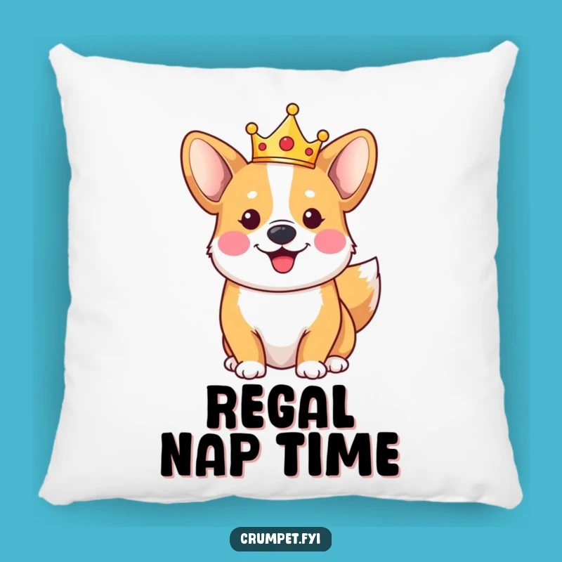Funny Corgi Pillow - Cozy Royal Crown Cushion for Dog Lovers