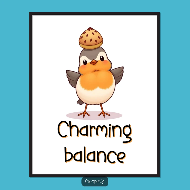 Funny Robin Scone Digital Art: British Bird Whimsy, Instant Funny Gift