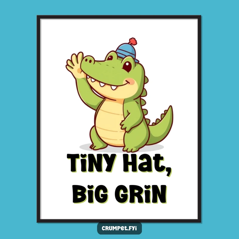 Funny Crocodile Digital Print: Dapper Art for Walls, Perfect Humorous Gift