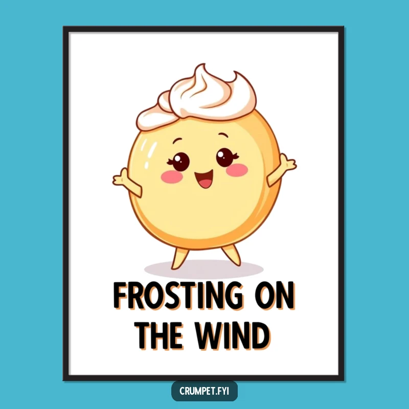 Funny Danish Pastry Digital Art: Printable Art of Cheerful Character, Great Funny Gift
