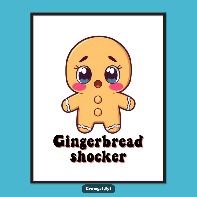 Funny Gingerbread Man Digital Art: Shocked Pastry for Instant Drama