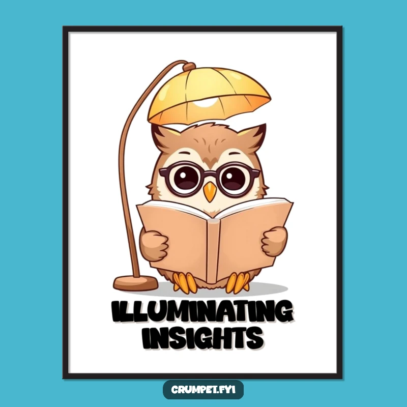 Funny Owl Digital Art: Printable Reader Art - Instant Scholarly Funny Gift!